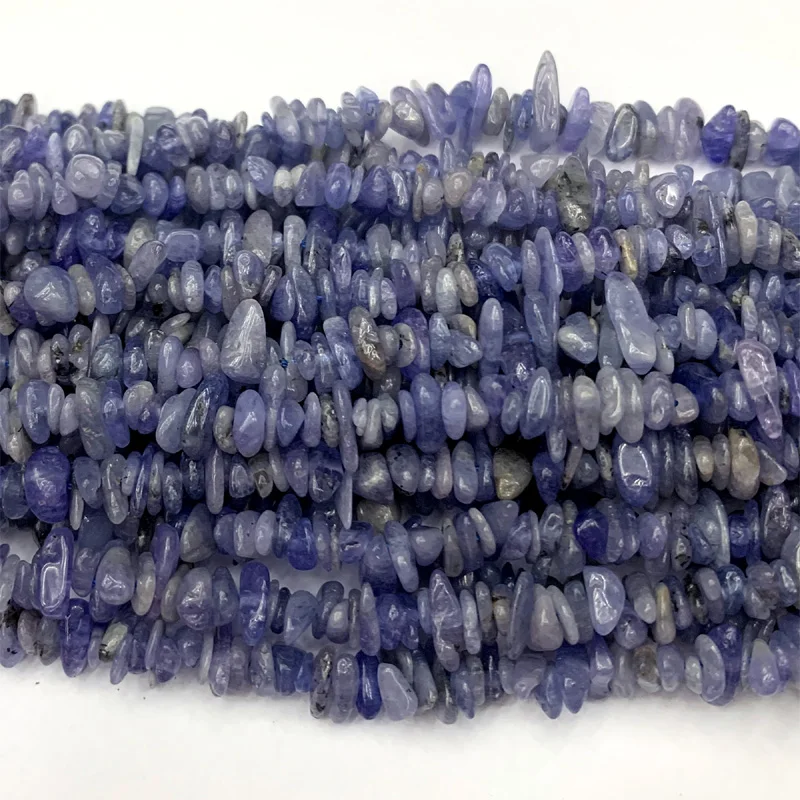 

2 strands 3x6mm Natural Genuine purple tanzanite chip necklace bracelet loose beads 15.5
