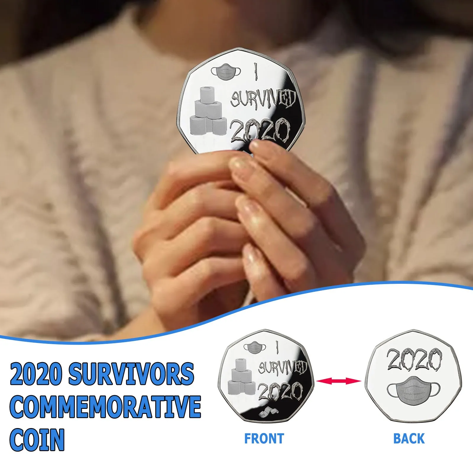 

The Lucky Survivors Miss Their Loved Ones Gold & Silver 2020 Survivors Commemorative Coin Double-sided Commemorative Coin