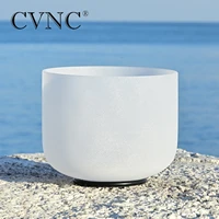cvnc 11 inch chakra frosted quartz crystal singing bowl c d e f g a b note for meditation sound healing free mallet o ring