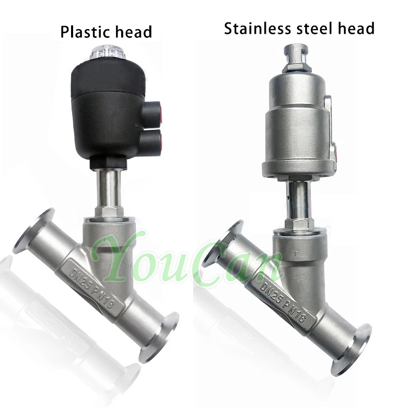 Тройной зажим из нержавеющей стали пневматический угловой клапан сиденья