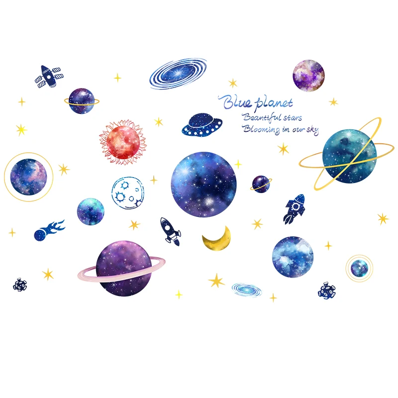 Наклейки на стену в спальню детскую комнату звездное небо потолок декоративные