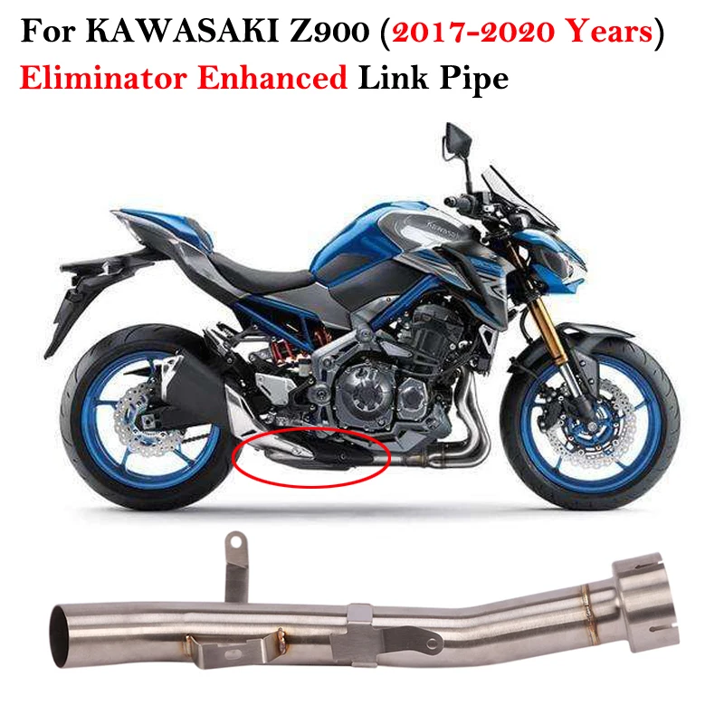 

Slip On Motorcycle Exhaust Pipe Modified Moto System For KAWASAKI Z900 2017-2020 Eliminator Enhanced Link Pipe With Carbon Fiber