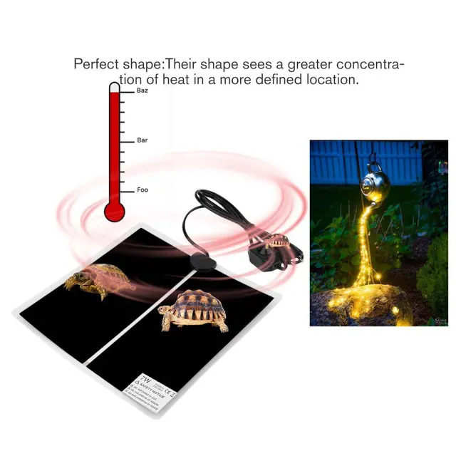 Hot Newest Portable Heating Pad 7W EU 220V Adjustable Temperature Reptile Heating Heater Mat Size Super Thin Pet For Dog Cat 2