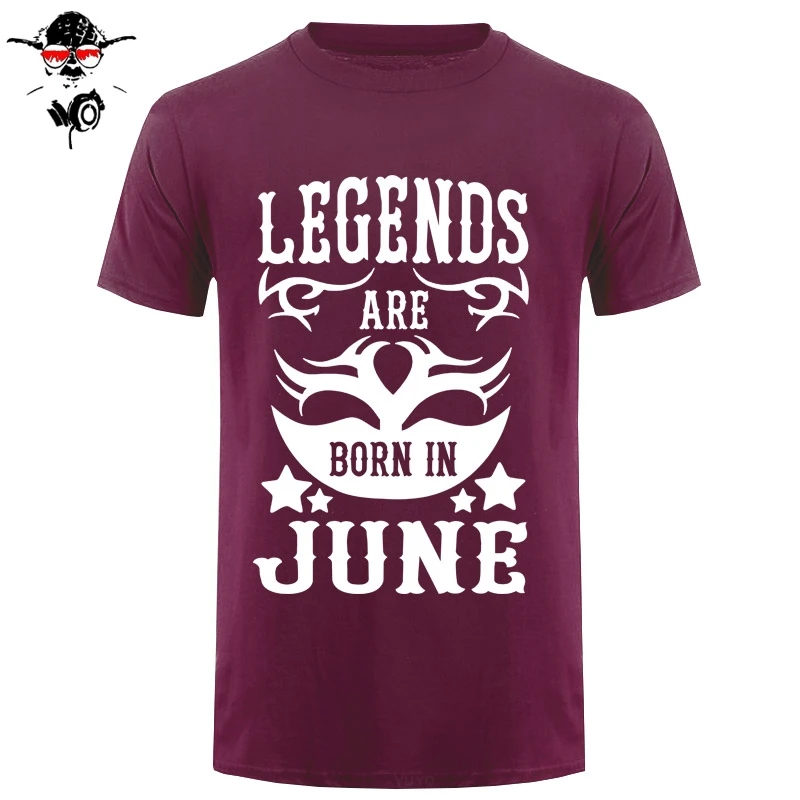 Летняя мужская футболка с принтом Legends Are Born In June футболка-забавный подарок на