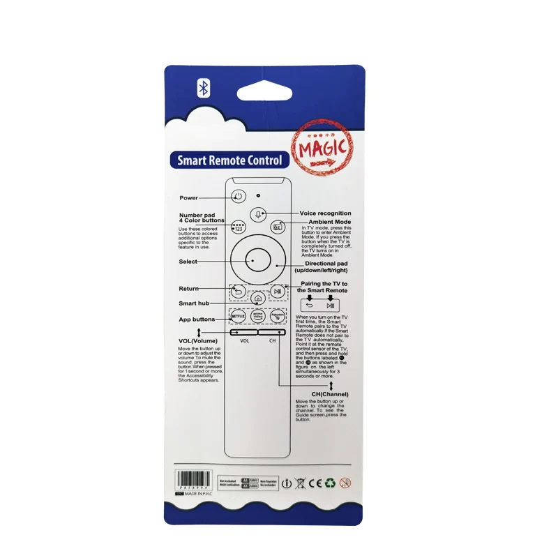 Смарт-пульт дистанционного управления подходит для Samsung TV QLED Bluetooth телефонная