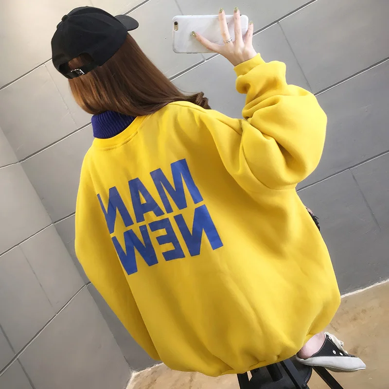 

Autumn/Winter 2020 warm, thick and loose medium and long size high-neck casual pullover for women
