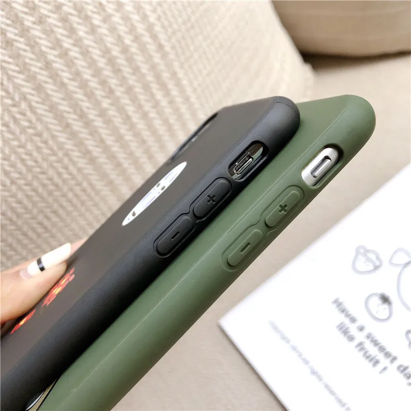 

JAMULAR Cute Cartoon Happy Totoro Phone Case For iPhone 11 Pro XS MAX 12 Mini XR X 7 SE 2020 8 6 Plus Anime Soft Cover Coque Bag