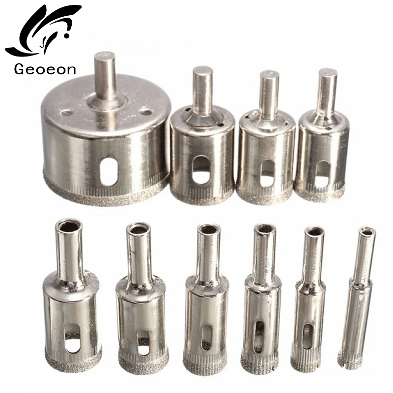 Geoeon 10 шт./компл. 8 мм-50 мм сверла с алмазным покрытием для отверстий инструмент