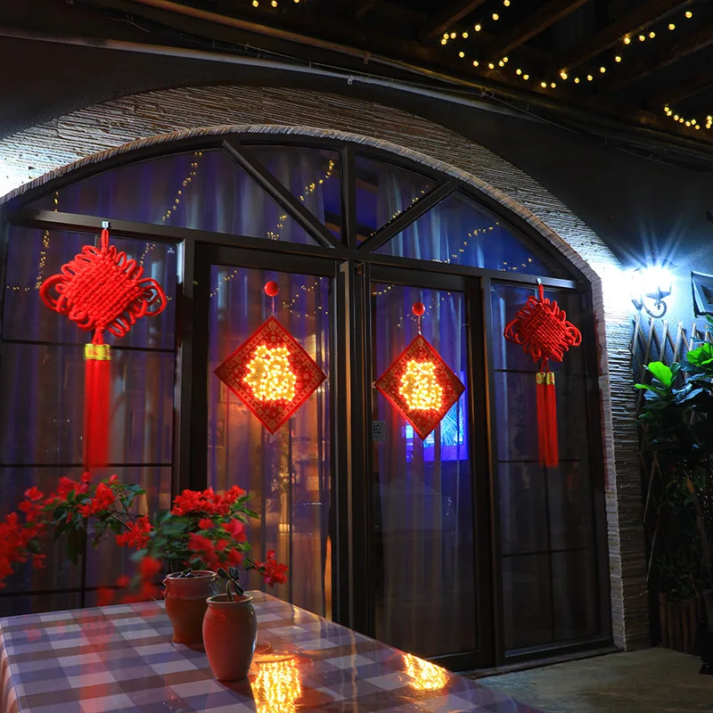 

Hanging Lights Led Spring Festival Lanterns Room Window New Year Decoration Lights Fu Character Suction Cup Lights Holiday