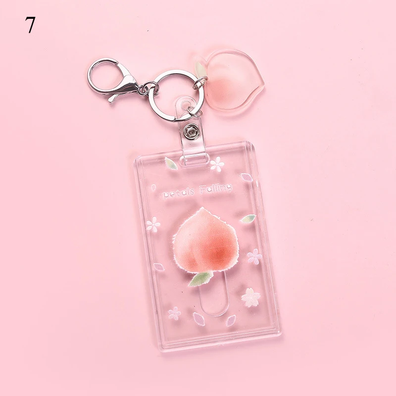 Милый авокадо прозрачный держатель для карты студенческий мультфильм брелок