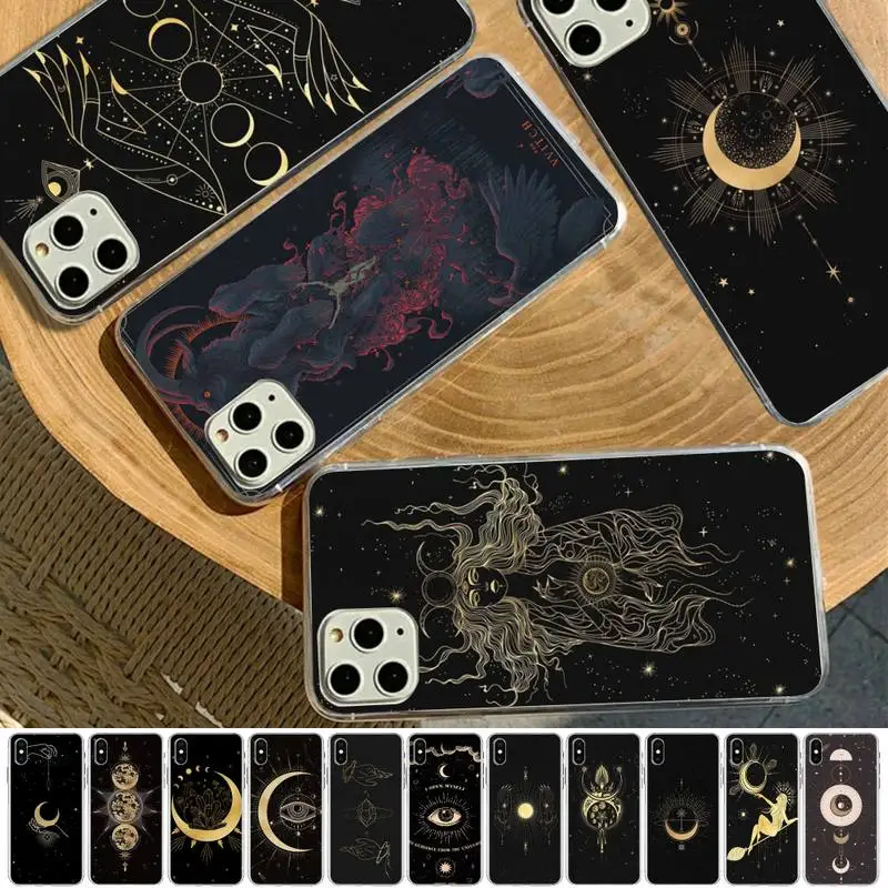 

MaiYaCa Witches moon Tarot Mystery totem Phone Case for iphone 13 11 12 pro XS MAX 8 7 6 6S Plus X 5S SE 2020 XR cover