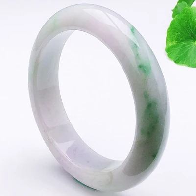 

Natural Burmese jade two-tone 54mm-64mm bracelet, elegant princess jewelry, best gift for mother and girlfriend