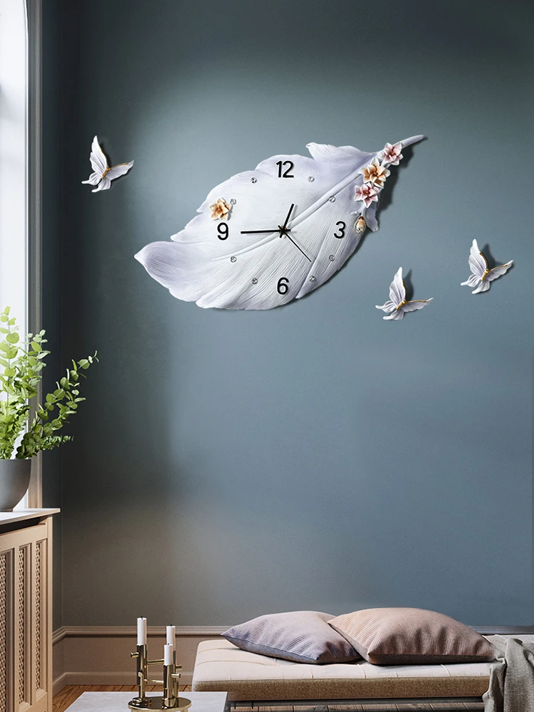 Настенные часы современный дизайн зеркало заднего вида творческих светится в