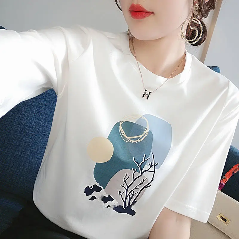 

2021 spring and summer new large loose Chiffon short sleeve T-shirt for women