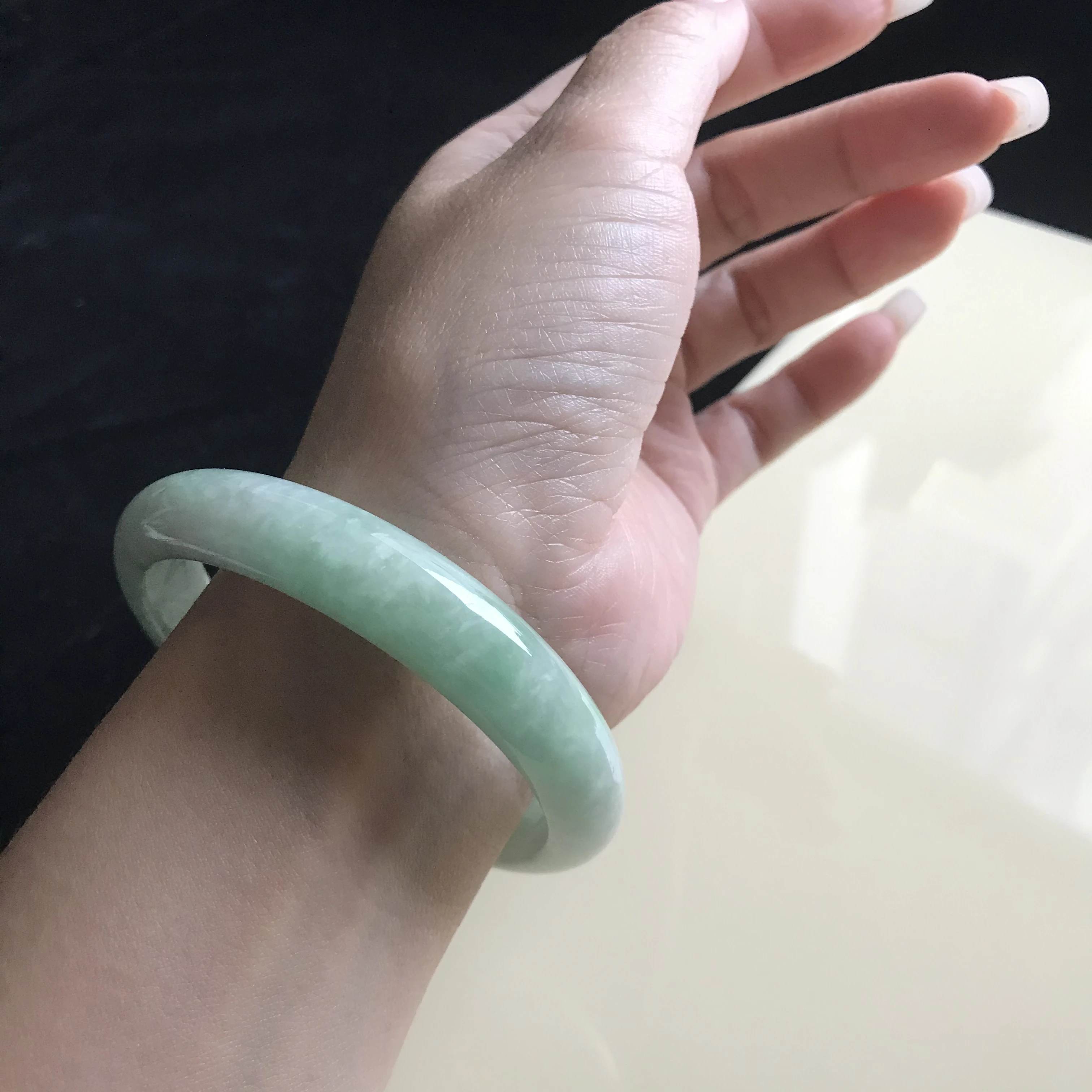 

100% подлинный высококачественный браслет из нефрита в Бирме, ювелирные изделия, женская бижутерия, 58 мм (с сертификатом)