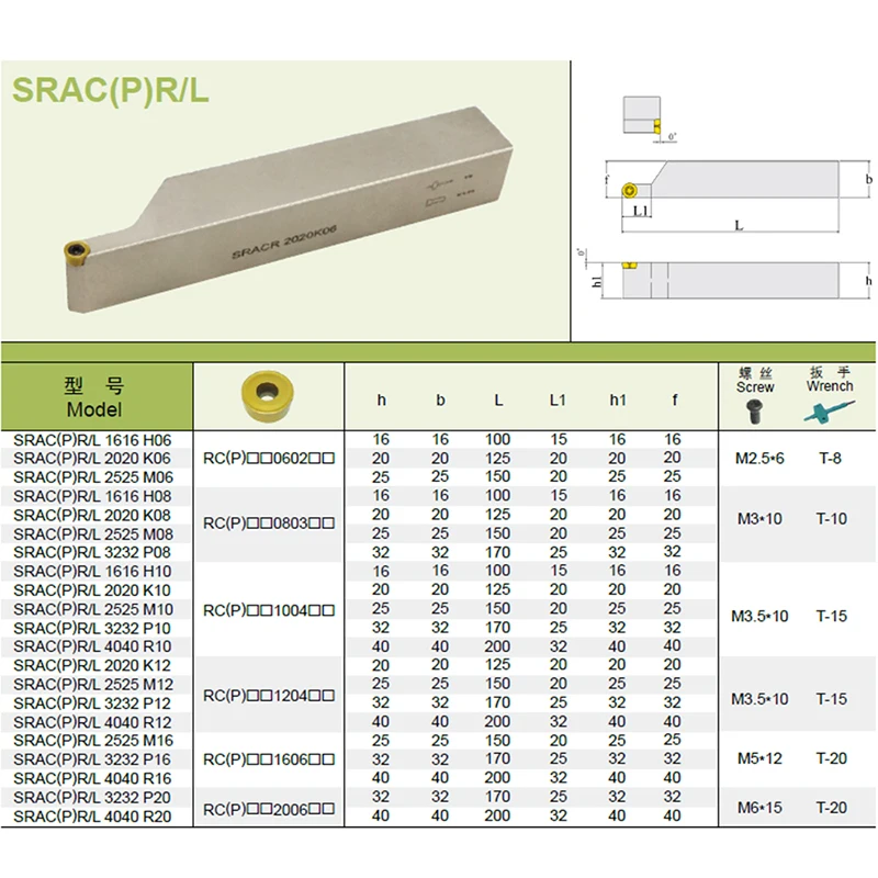 SRACR SRACL держатель токарного инструмента SRACR1616H06 SRACR2020K06 SRACR2525M06 токарный резец с ЧПУ