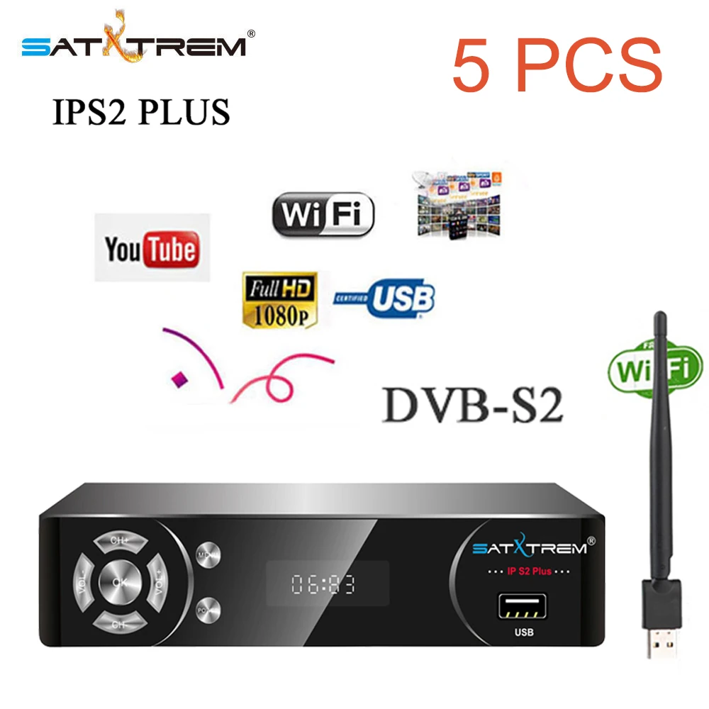 Satxtrem IPS2 плюс DVB-S2 спутниковый ресивер IPTV Приемник с USB Wifi не включает 1 год камера Испания Европа