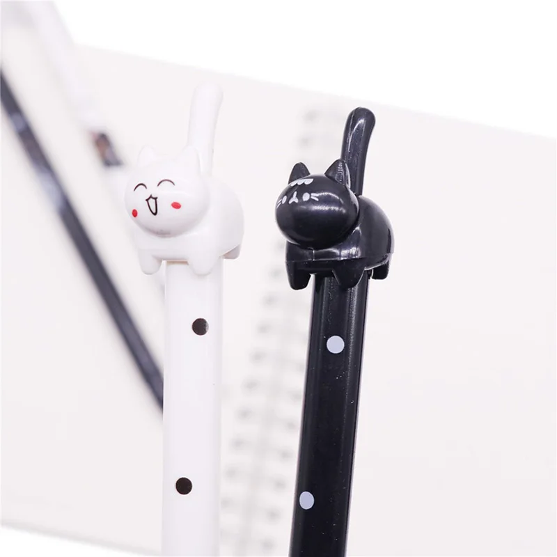 

50 pcs Promotional Pens 0.5mm Cute Cat Gel Pen Student School Office Writing Pen Office School Stationery Shop Black Ink Refill