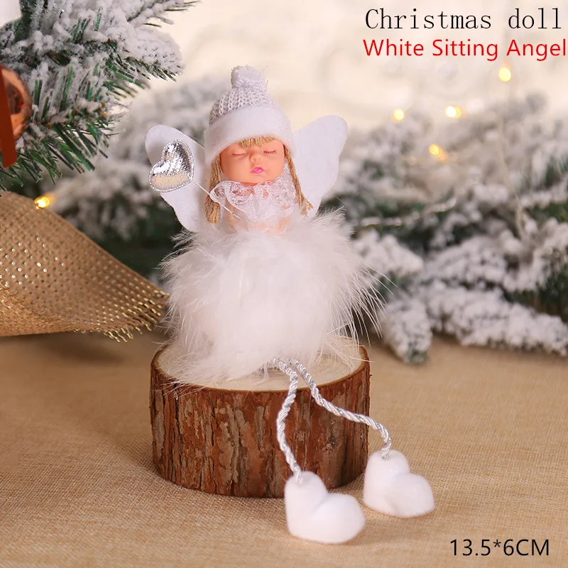 White Sitting angel Рождественские украшения для дома 4 м Мерцающие Звезды бумажные гирлянды Рождественская елка кулон год подарок Noel Deco Navidad украшения - Цвет: White Sitting angel