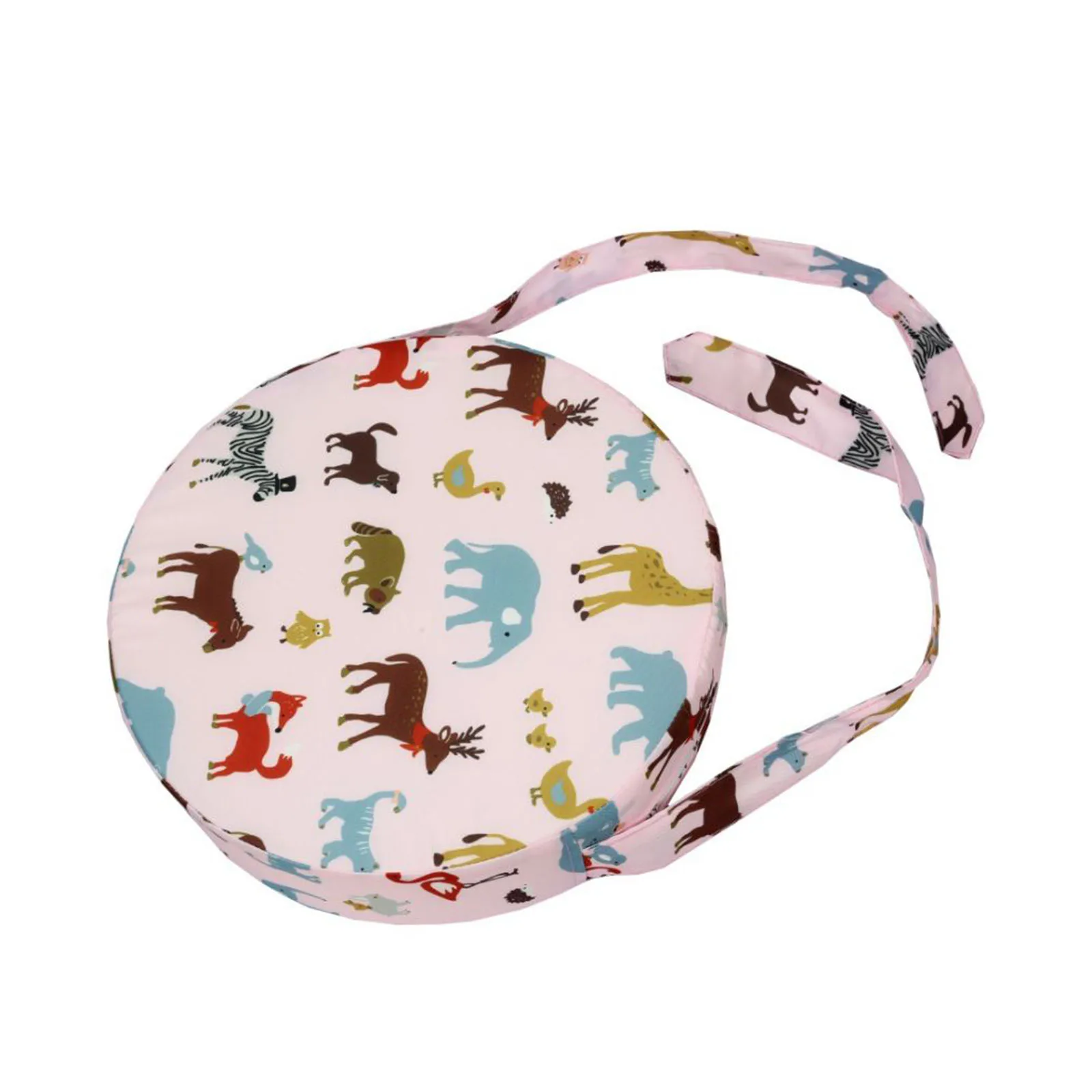 Child Adjustable Bandage Cute Print Round Shape Seat Cushion with Non-slip Bottom |