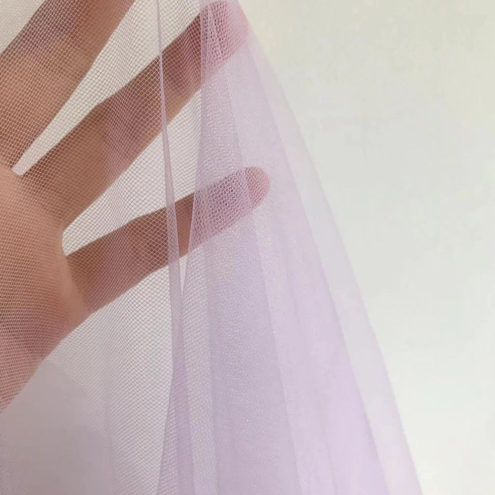 Свадебная ткань супер мягкий тюль лавандового цвета 100% нейлон сетка для платья |