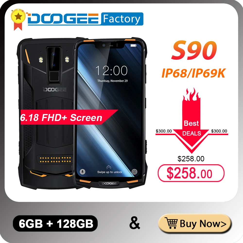 Модульный смартфон DOOGEE S90 Helio P60 восемь ядер NFC 6 18 дюймовый дисплей FHD+ ГБ+128 ГБ IP68/IP69K