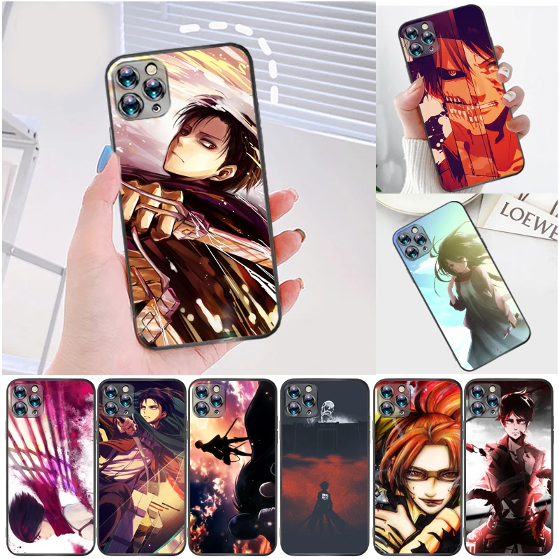 

Attack On Titan Armin Arlert Levi Mikasa Ackerman Eren Jager Phone Case For iPhone 6 6S 6Plus 7 8 Plus Soft TPU Carcasa Cases