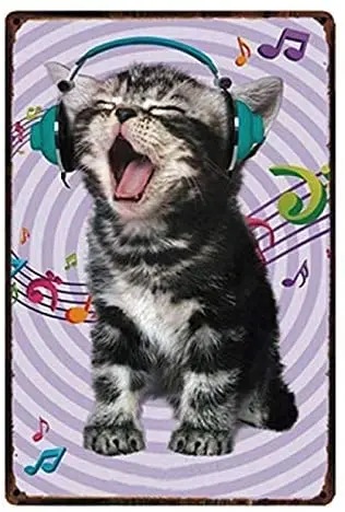 

syplog Vintage Metal Sign I Love My Cat Retro Poster Plaque Tin Sign Wall Decor for Kitchen Bar Pub Farm House 20x30cm