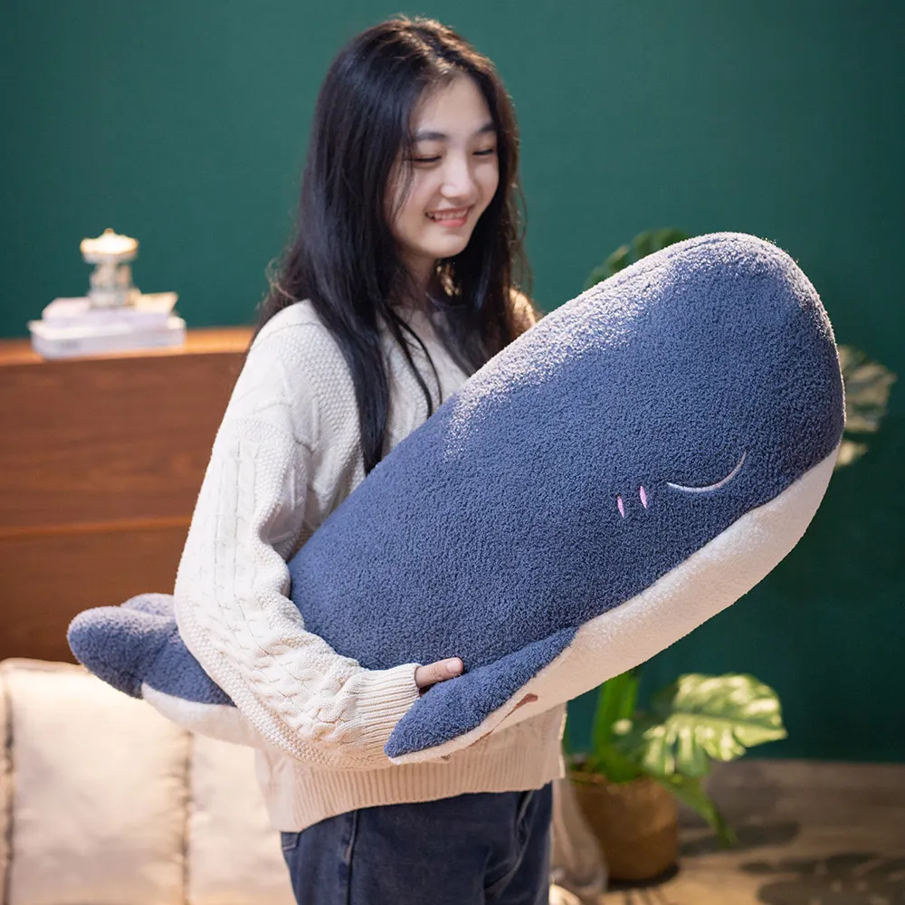 

25/45/60/80cm Blue Aquatic Ocean Animal Soft Whales Plush Toy Comforting Whale Doll For Kids Children Drop Shipping