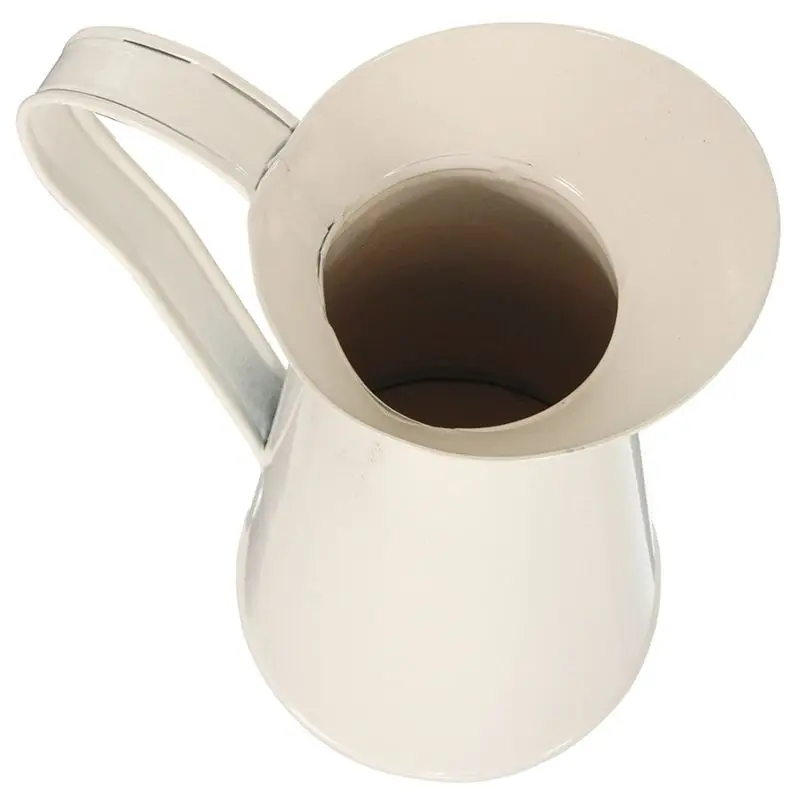 Vintage Tall Shabby Chic Cream Vase Enamel Pitcher Jug Wedding Home Decor | Дом и сад