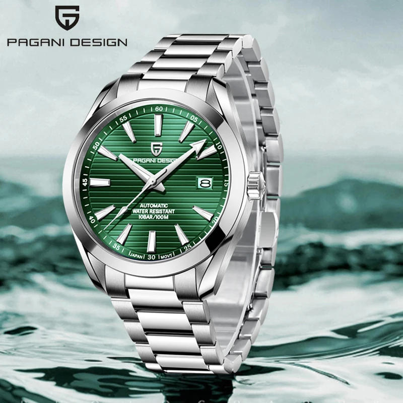 

NEW PAGANI DESIGN Watch For Men Top Brand Luxury Green Dial Automatic Watches Waterproof Mechanical Wristwatches Date Displa