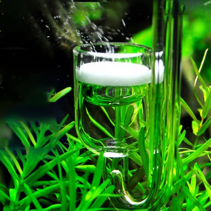 Стеклянный аквариумный диффузор CO2 присоска фиксирующий распылитель счетчик