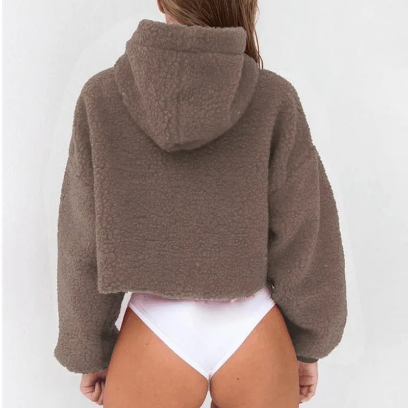 Женский свитер с капюшоном LASPERAL теплый Повседневный длинным рукавом на осень и