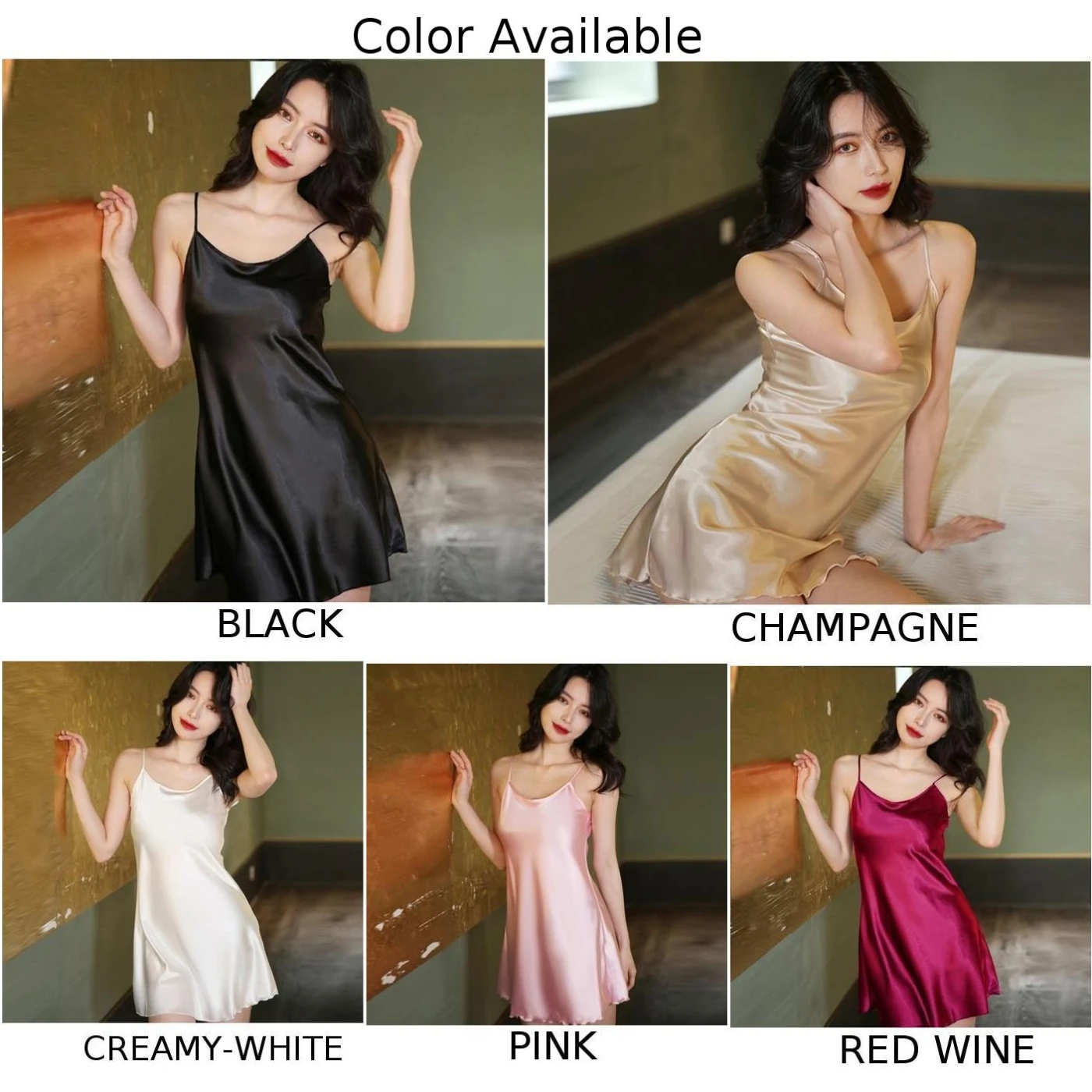 

Sexy Nightdress Sleepwear Women Lingerie Silk Satin Nightie Nightgown Female Plus Size Sleeveless Sling Nightwear Home Dress