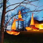 Украшение на хэллоуин шляпы ведьмы со светодиодсветильник кой костюм на Хэллоуин реквизит для косплея на открытом воздухе подвесное украшение на елку DIY Декор на Хэллоуин