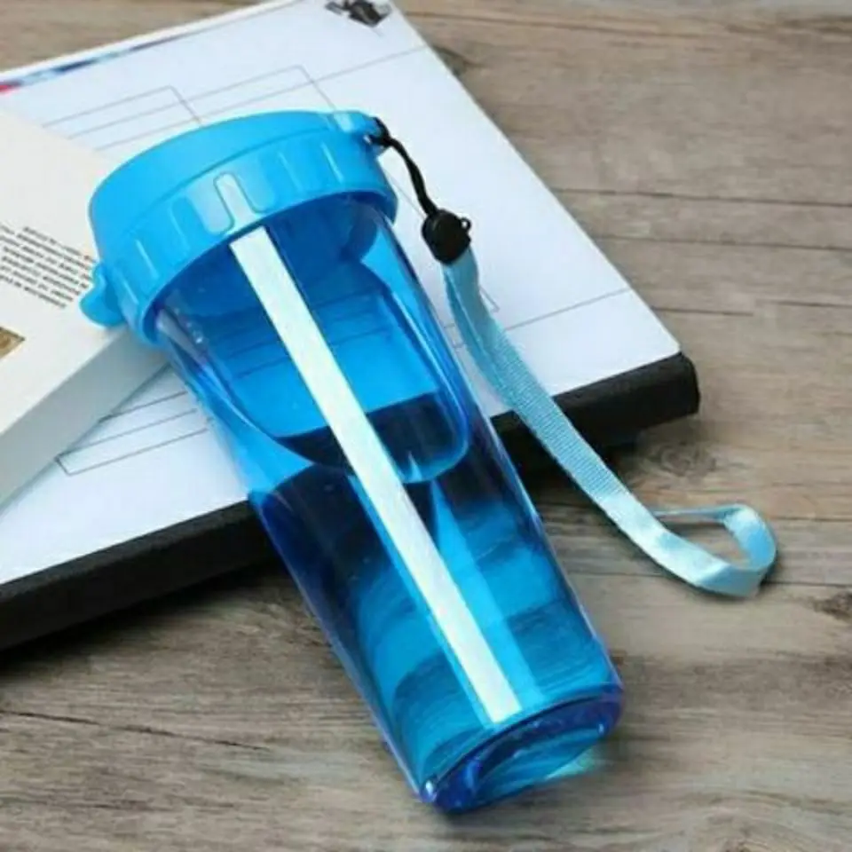

Fall proof plastic cup portable student men's and women's water cup ins fitness exercise kettle tea cup with tea partition handy