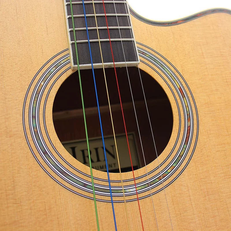 

IRIN A112 Folk Guitar String Colorful 6Pcs/Set Strings Stainless Steel Style Stringed Instruments Parts Accessories