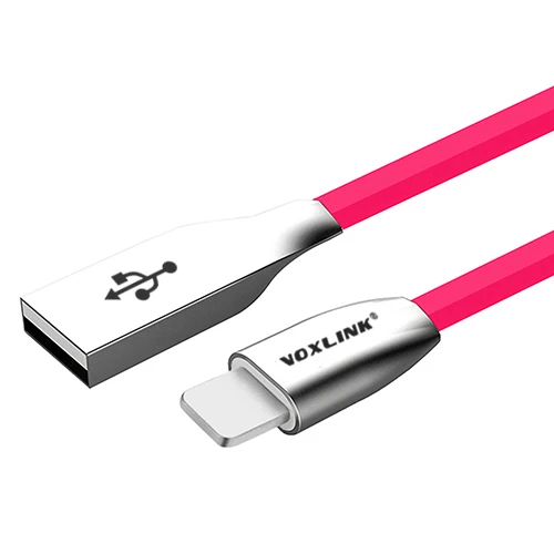 Rose red VOXLINK usb-кабель lightning для iphone x, 8 s, 7 s, кабель USB для быстрой зарядки и синхронизации данных для iphone xs max, 8, 8 Plus, 7, 6, 6 s, ipad mini - Цвет: Rose red