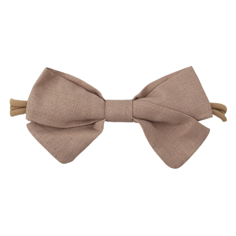 

Newborn Baby Elastic Headband Sweet Linen Bow Knot Stretchy Hair Band Toddler Infant Kids Decorative Hair Accessories