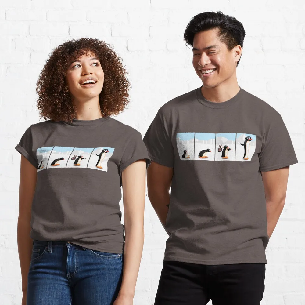 

Женская Классическая футболка с принтом пингвина эволюции