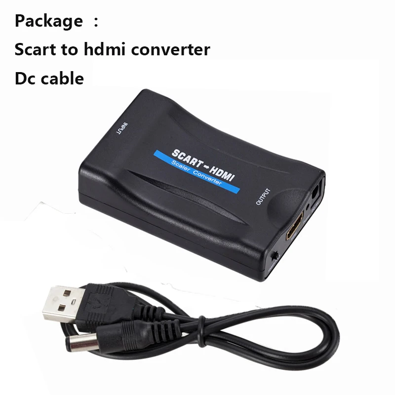 1080P адаптер Scart в HDMI совместимый преобразователь Аудио высококлассный видео для HD