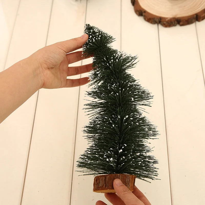 Мини Флокирование Рождественская елка для подарка портативная пагода дерево