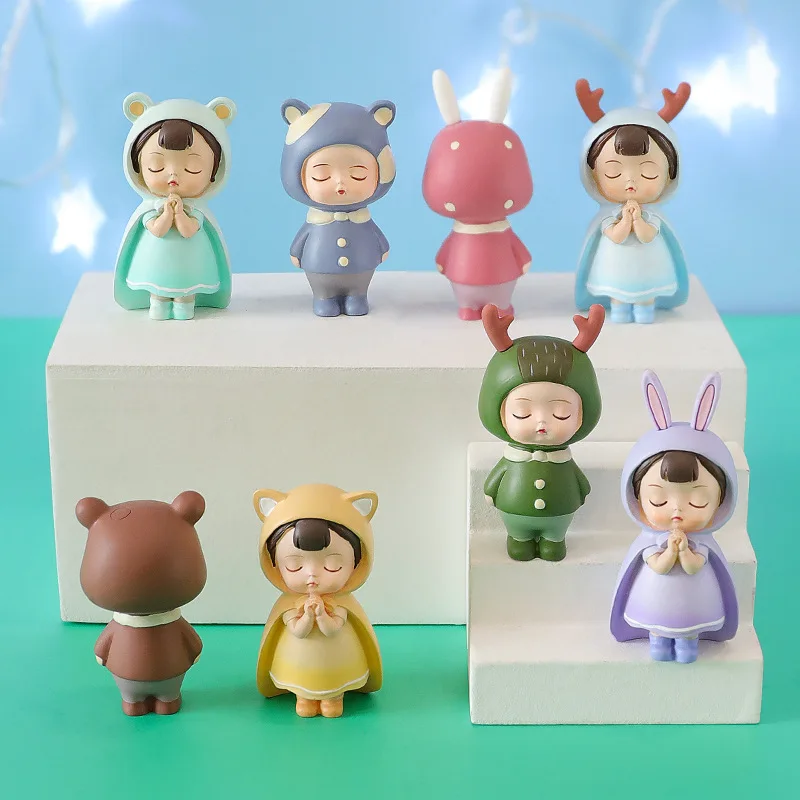 

Cartoon resin ornament blind box lovely doll girl student children gift home ornament