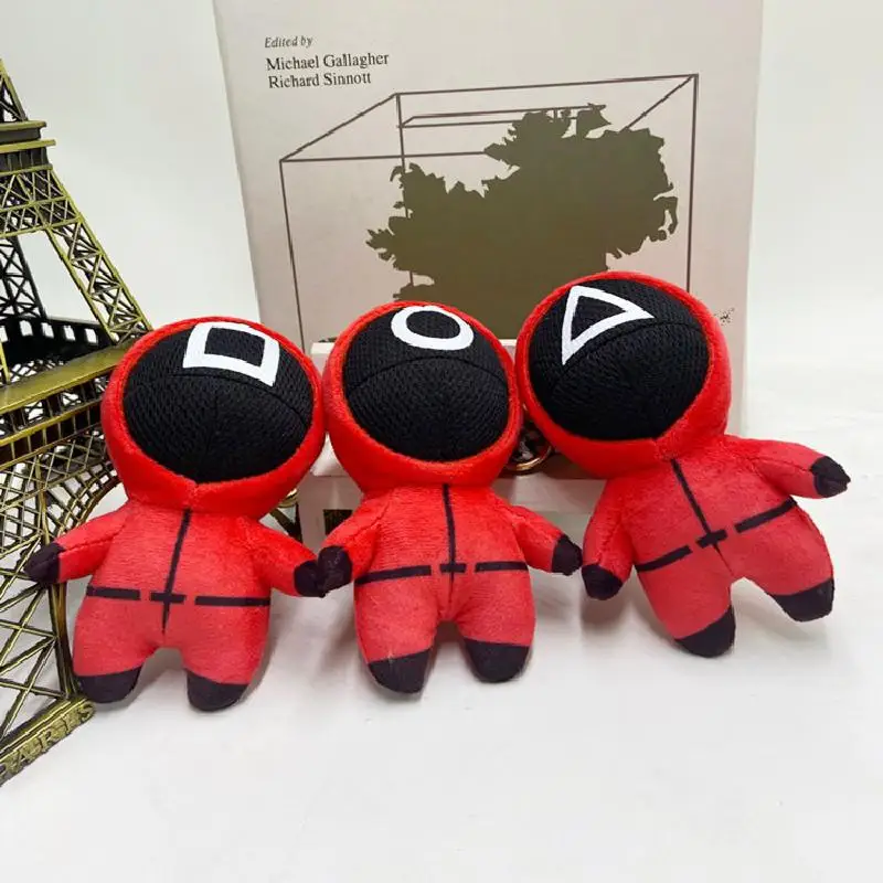 

25pcs Squid Game Plush Key Chain Kawaii Peluche Stuffed Doll Korean Funny Cartoon Character Toy Halloween Christma Kids Gifts