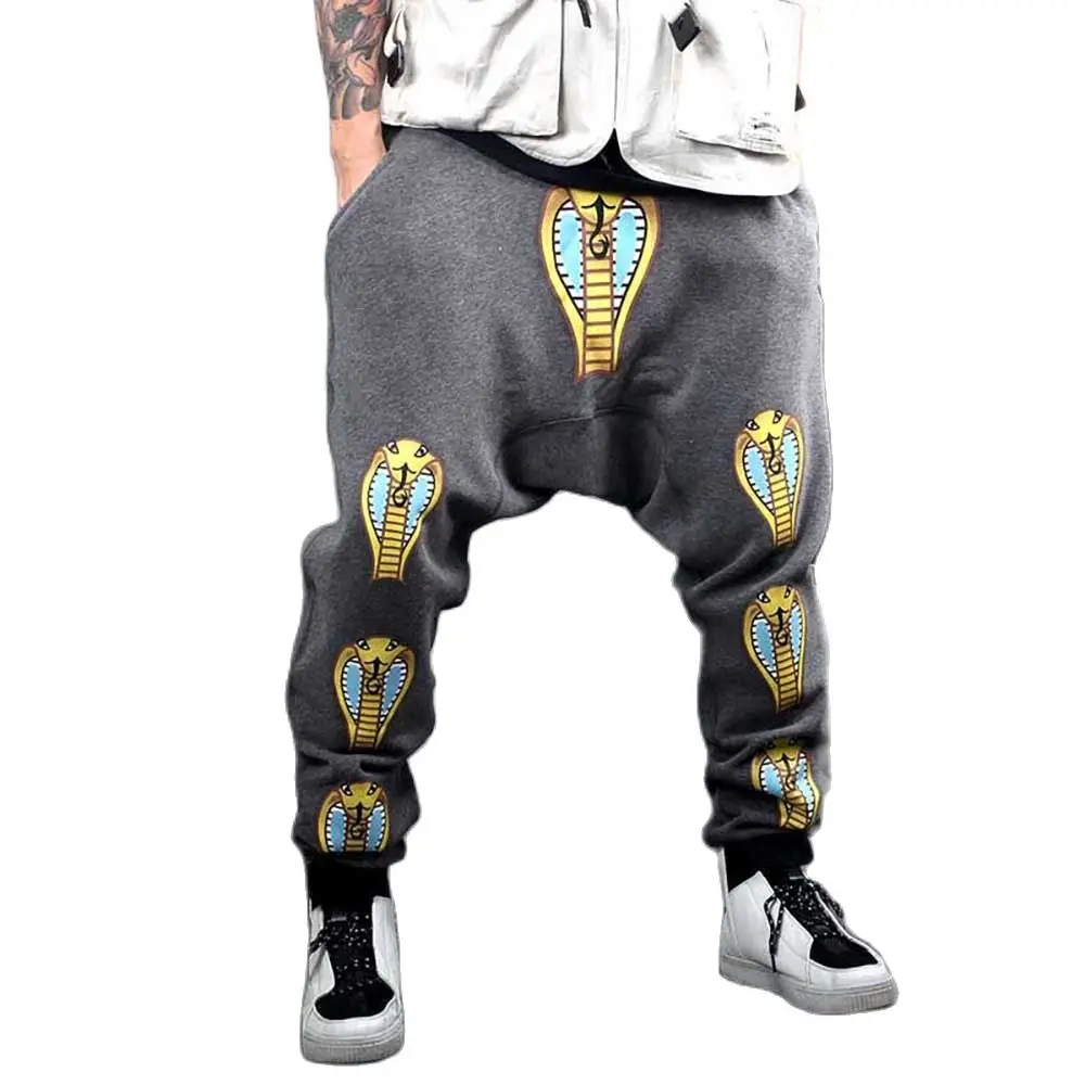 

Fashion Hiphop Harem Joggers Men Casual Sweat Pants Loose Baggy Trousers Prints Streetwear Joggers Men Clothing