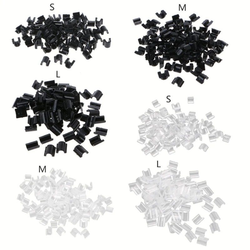 

100Pcs Hair Ties DIY Glue-on Plastic Connectors Tools Elasitc Rubber Hair Band Link Buckles Add a Charm On Hairbands