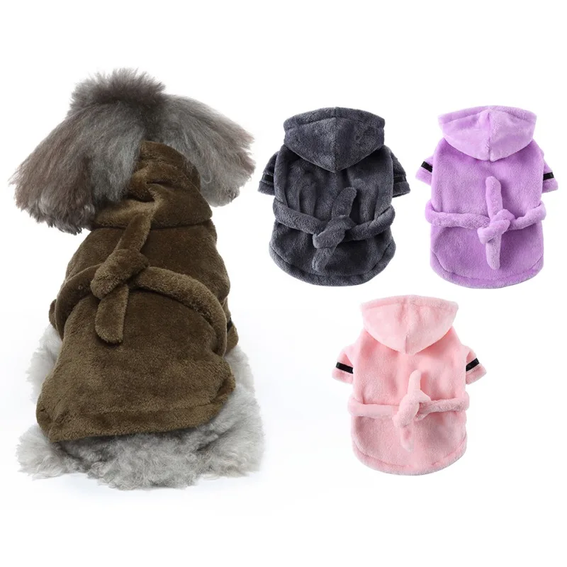 

Pet Pajamas Thick Luxury Pure Cotton Hooded Bathrobe With Hood Soft And Quick-drying Super Absorbent Dog Bath Towel Pet Supplies