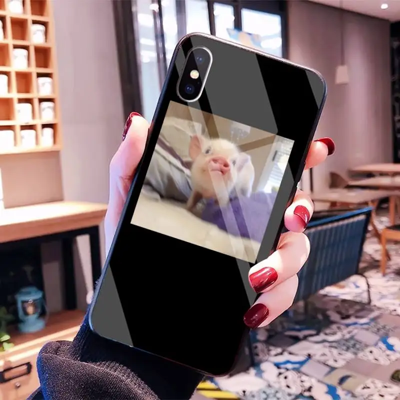

Babaite Couples Cartoon Lovely Pink Pet Pig black Phone Case Hull for iPhone8 6 7 plus X XS XR XS MAX 11 pro max