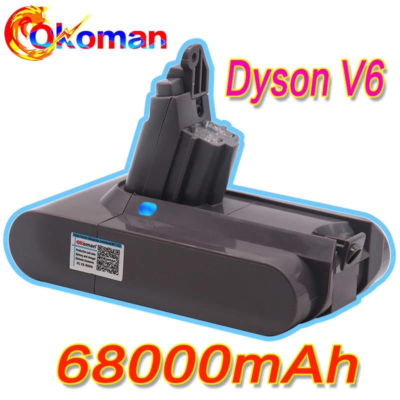 Литий-ионный аккумулятор 68000 мАч 21 6 в 965874 Ач для пылесоса Dyson V6 DC58 DC59 DC61 DC62 DC74 SV09 SV07