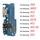 5 шт.лот плата зарядного устройства Flex для Samsung A02 A02S A12 A21 A31 A32 A41 A51 A70 A71 M51 порт USB разъем док-станция зарядный гибкий кабель